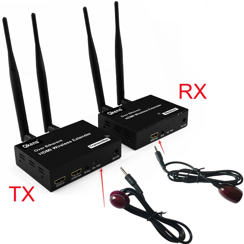 Wireless HDMI Extender 200M 2.4G/5G 1080P WiFi HDMI Transmitter Receiver kit TCP/IP extende support With Loop-out IR Remote